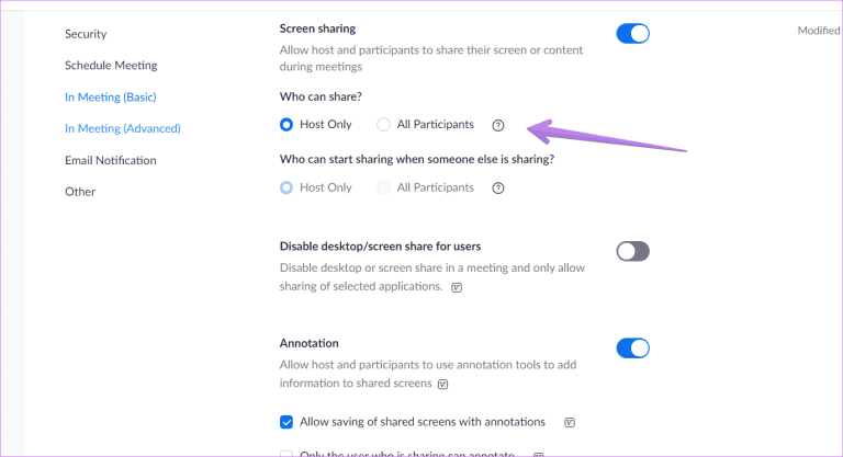Zoom Host Only Screen Share