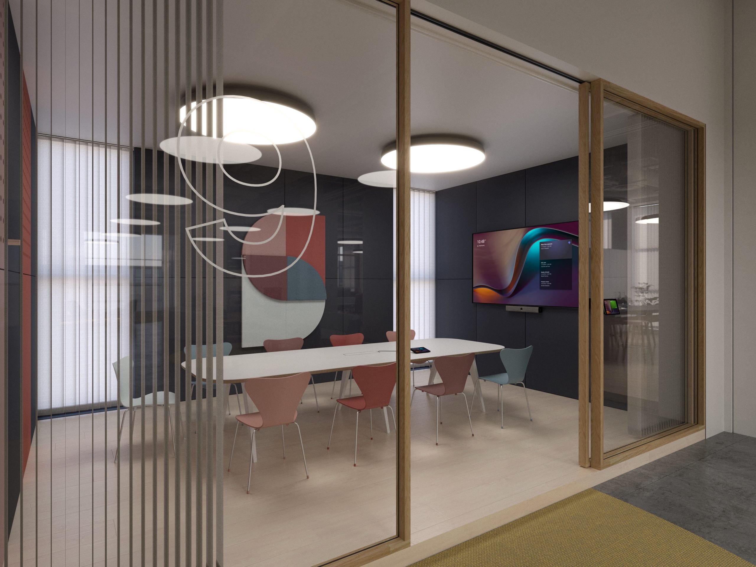 Teams meeting room in use